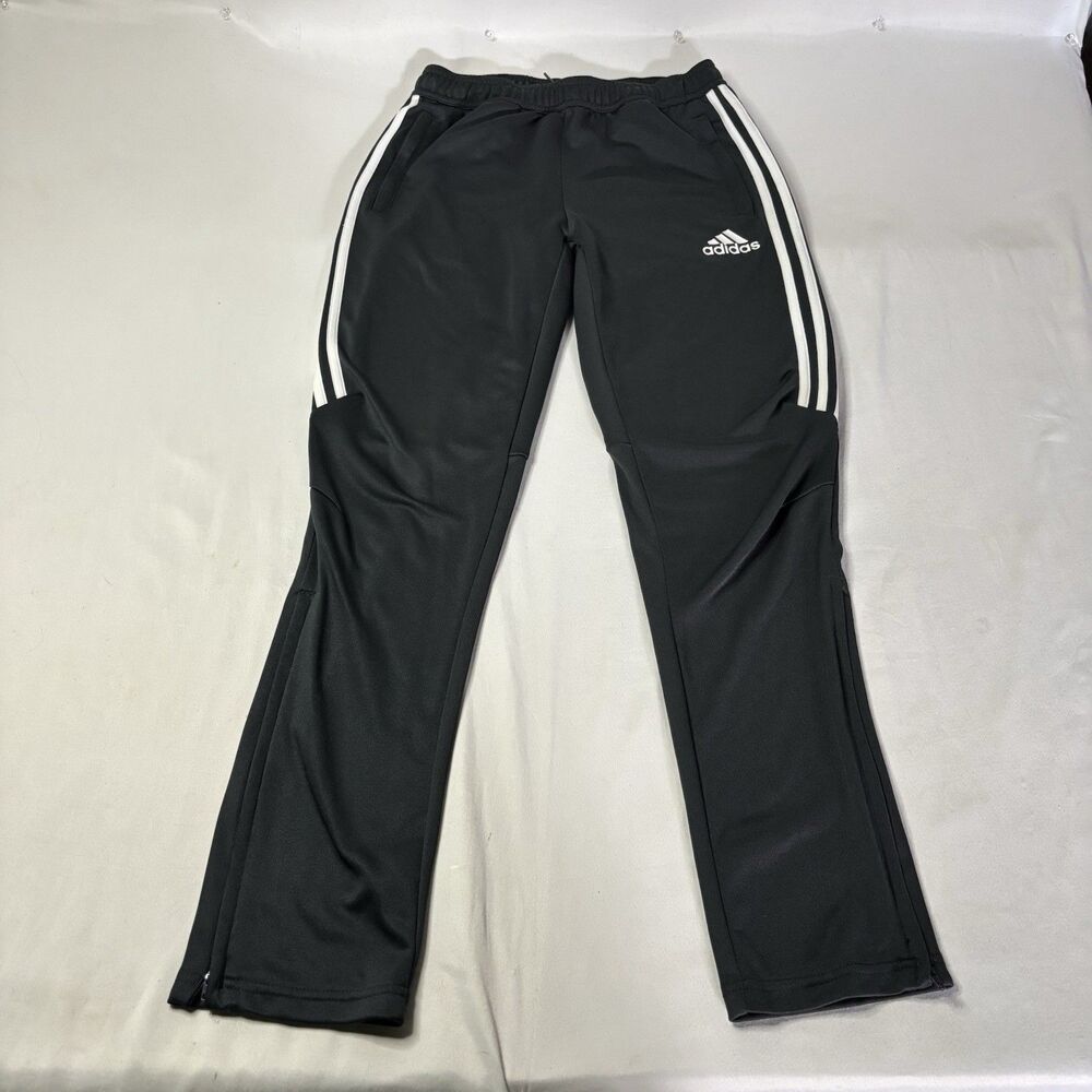 Adidas Climacool Black Track Pants with White Stripes Youth L / 13-14